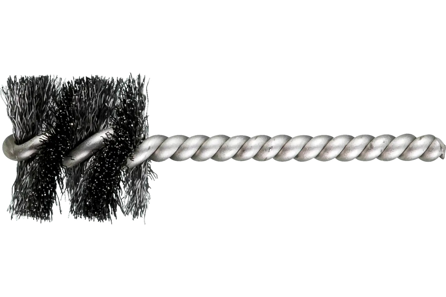 Picture of Pferd Power Tube Brush 1-1/8" Dia. .008 Carbon Steel Wire 1/4" Stem Ss/Ss